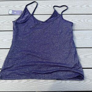 JENNIFER LOPEZ Royal Purple Women Sequins Formal Tank Top Size XL